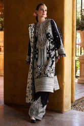 HUSSAIN REHAR - 3PC DHANAK EMBROIDERED SHIRT WITH COTTON NET EMBROIDERED DUPATTA AND TROUSER - HZG2369